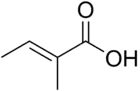 Chemical structure of tiglic acid