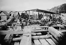 Cookery on J.R. Booth's timber raft, c. 1880