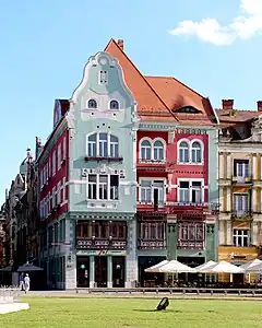 Brück House in Timișoara, today in Romania (1911). Along with Oradea, Timișoara is part of the Art Nouveau European Route