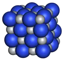 The structure of sodium chloride; titanium nitride's structure is similar.