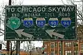 Pre-1980 road sign, located at the south end of Cornell Drive near Stony Island Avenue and 65th Place (photographed 2018)