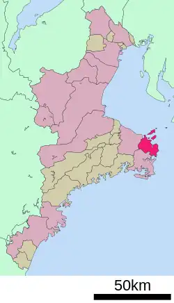 Location of Toba in Mie Prefecture