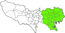 Map of Tokyo with special wards in green