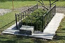 Traditional grave of Calvin; the exact location of the grave in the cemetery is unknown