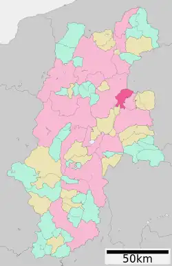 Location of Tōmi in Nagano Prefecture