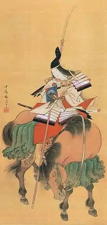 The onna-musha Tomoe Gozen on horseback with a naginata