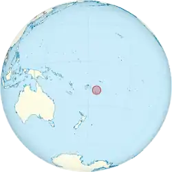 Location of the Kingdom of Tonga with present-day borders shown.