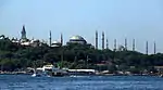 A Şehir Hatları 'vapur' with the Topkapı Palace, Hagia Sophia and the Blue Mosque in the background