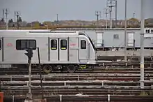 Side view of cab car, seen at Wilson Yard