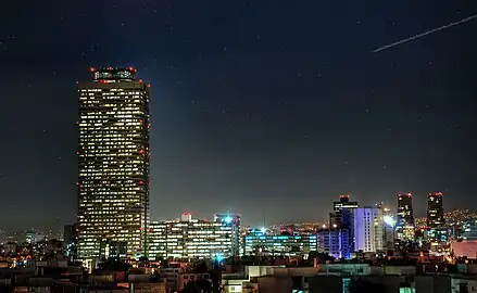 Pemex Tower at night