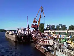 Shipyard at the Tosna River estuary in Otradnoye