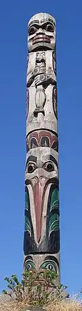 A totem pole in Totem Park, Victoria, British Columbia