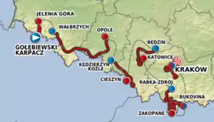 Route of the 2012 Tour de Pologne.