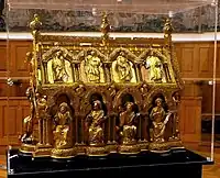 The classicism of Mosan art; Reliquary by Nicholas of Verdun in Tournai, 1205.