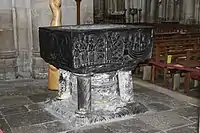 The Tournai marble font.