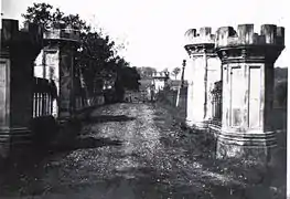 A view across the damaged bridge