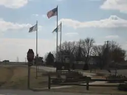 Half of the old U.S. Route 66 roadbed is a walking trail in Towanda.