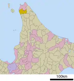 Location of Toyotomi in Hokkaido (Sōya Subprefecture)