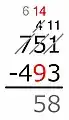 14 − 9 = 5