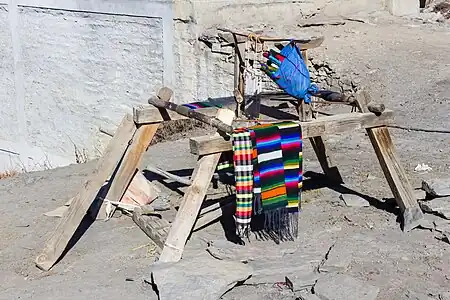 Traditional treadle loom at Ranipauwa Muktinath, Nepal (another image)