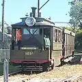 NSWGR Steam Tram and Trailer at Valley Heights 2023-07-08