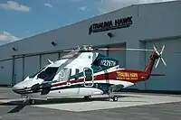 Trauma Hawk 1 at its hangar at Palm Beach International Airport