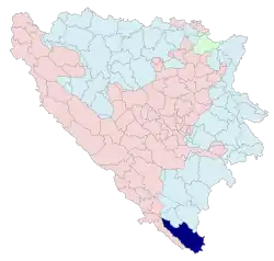 Location of Trebinje within Republika Srpska