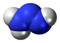 Space-filling model of the triazene molecule