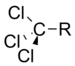 A trichloromethyl group bonded to R.