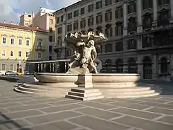 Piazza Vittorio Veneto in Trieste, housing the provincial seat in the palace at left