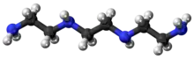 Ball and stick model of triethylenetetramine