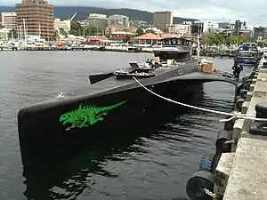 Submersible at a dock