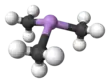 Ball and stick model of trimethylarsine