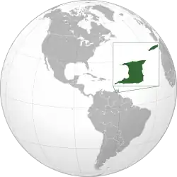 Location of Trinidad and Tobago