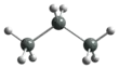 Ball and stick model of trisilane