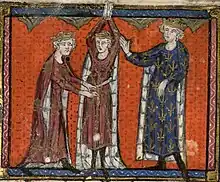 painting of Edward at a knighting ceremony