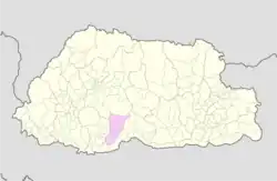 Map of Tsirang District in Bhutan