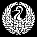 Crane crest of Mori clan (similar to Japan Airlines)