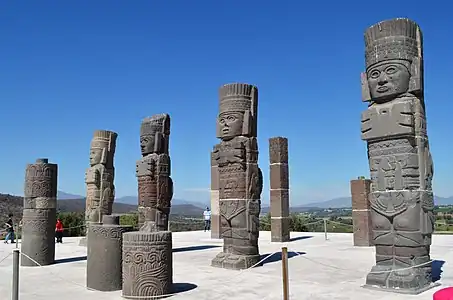 Colossal Toltec atlantes, Tula, Hidalgo, Mexico, c.900–1100 AD, approximate height: 4.88 m