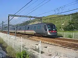 An MTR train on the Tung Chung line