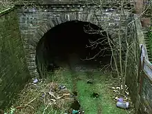 The entrance of the tunnel to Botanic Gardens.