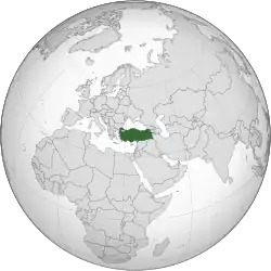 Location of Turkey