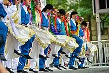 A traditional Turkish folk dance team