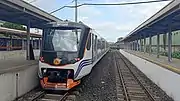 Tutuban station in December 2019, with an INKA 8000 class DMU parked in the platform