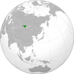 Location of the Tuvan People's Republic(modern-day boundaries)