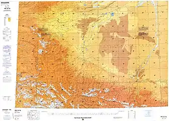 Map including Kargilik (labeled as YECHENG (YEH-CH'ENG)) (DMA, 1984)