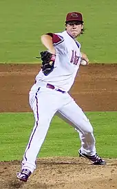 photo of a man preparing to pitch