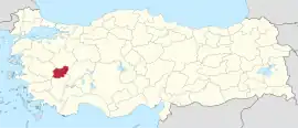 Location of the province within Turkey