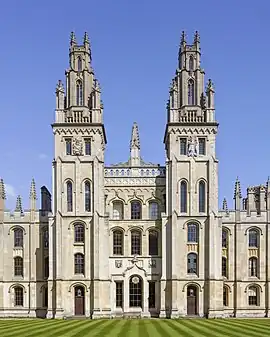 The twin towers of Hawksmoor's Quadrangle