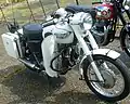 A 1966 Triumph 6T Thunderbird SAINT used by British police at the London Motorcycle Museum